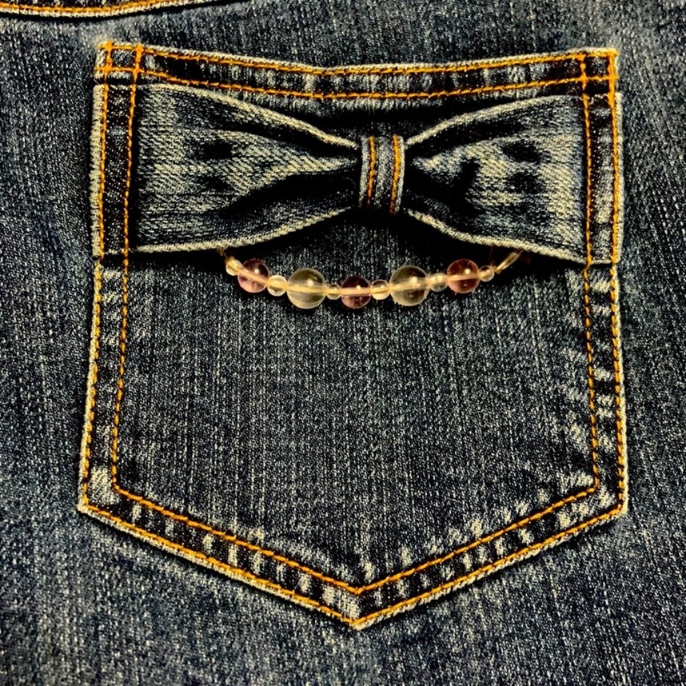 Hello Kitty embroidered blue denim shorts by Ki La Ra - Picture 4 of 6